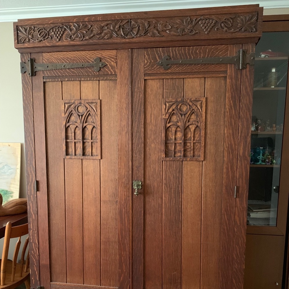 Large antique vintage wardrobe